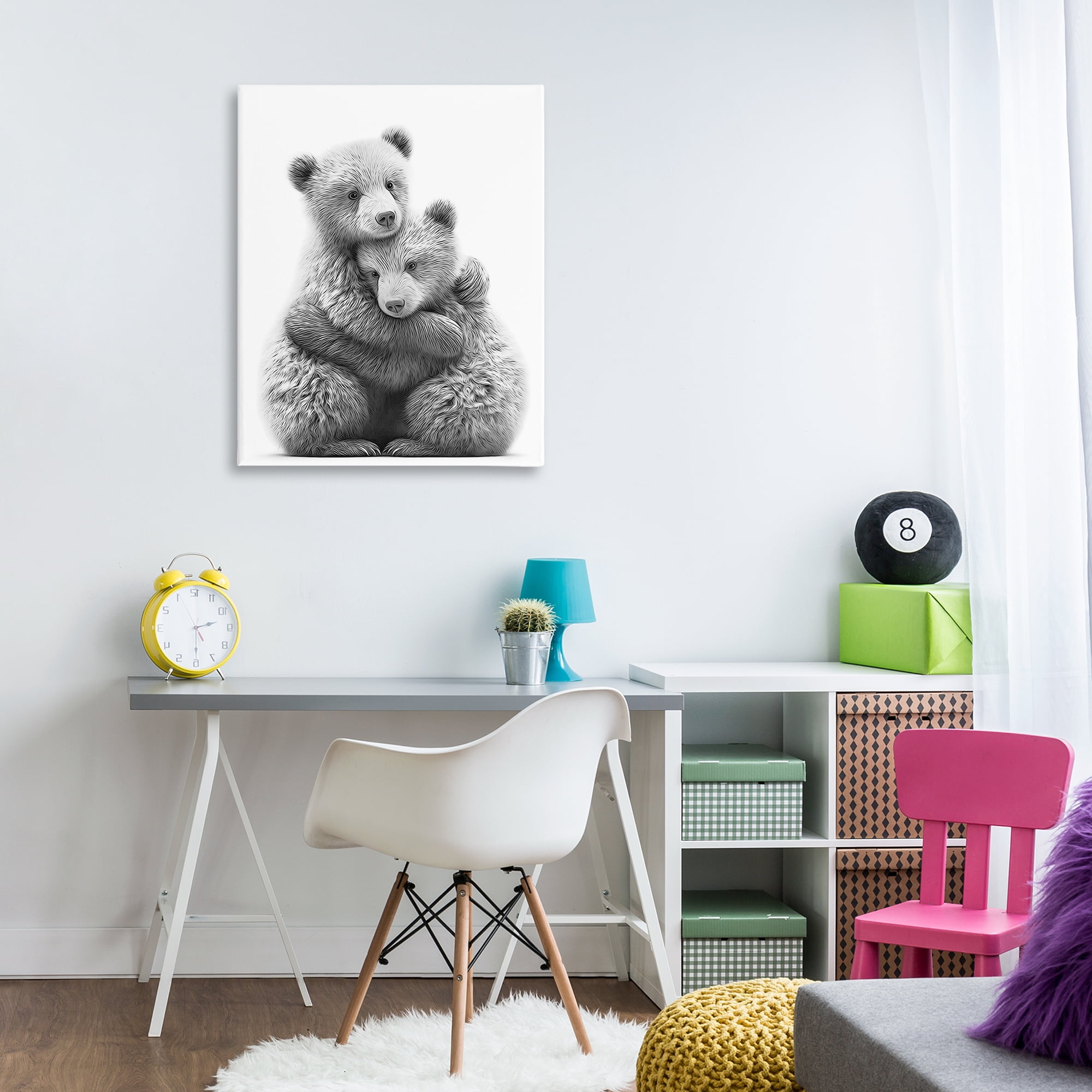Stupell Industries Two Hugging Bears Animals & Insects Painting Gallery Wrapped Canvas Art Print Wall Art, 30 x 40
