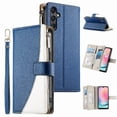thumbnail image 4 of Funda cartera GANGXUN para Samsung Galaxy A24 4G , cuero PU con tarjetero, cremallera, correa de mano, soporte y protección 1126°, 4 of 6