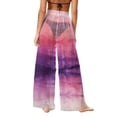 thumbnail image 3 of Gamivast Mesh Beach Cover up Pants for Women High Waisted Wide Leg Sheer Swimsuit Bottoms Tie Dye Bathing Suit Trousers Summer Vacation Pool Outfits, 3 of 7