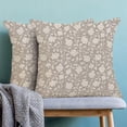 thumbnail image 2 of Floral Throw Pillow Covers 18x18 Set of 2, Flower Print Linen Decorative Pillow Cover Neutral Vintage Decoration Outdoor Cushion Cover Neutral Floral Pillowcase for Sofa Couch Farmhouse Room, 2 of 6