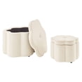 thumbnail image 2 of S-HOME Set of 2 Ottoman with Storage,Flower Shape Petal Ottoman,Upholstered Velvet Storage Ottoman Bench, 2 of 8