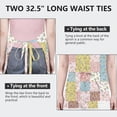 thumbnail image 6 of Pioneer Flower Floral Print Pattern Apron for Women and Men, Cotton Linen Waterproof with Pockets, Adjustable, 33x27 Inch for Kitchen, Gardening, BBQ, Salon, 6 of 6