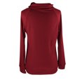 thumbnail image 7 of Hfyihgf Women's Waffle Knit Drawstring Sweatshirts Cowl Neck Long Sleeve Pullover Tops Casual Loose Plain Blouse with Pocket Wine L, 7 of 7