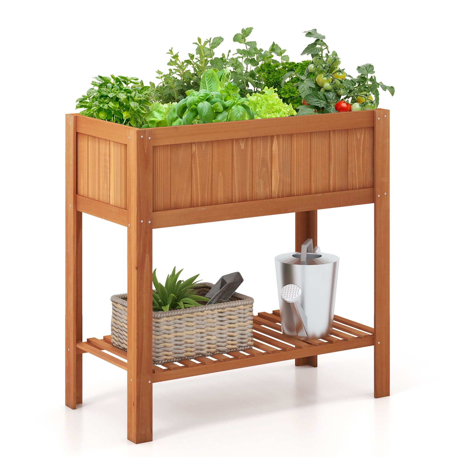 Costway Raised Garden Bed Elevated Planter Box Shelf Standing