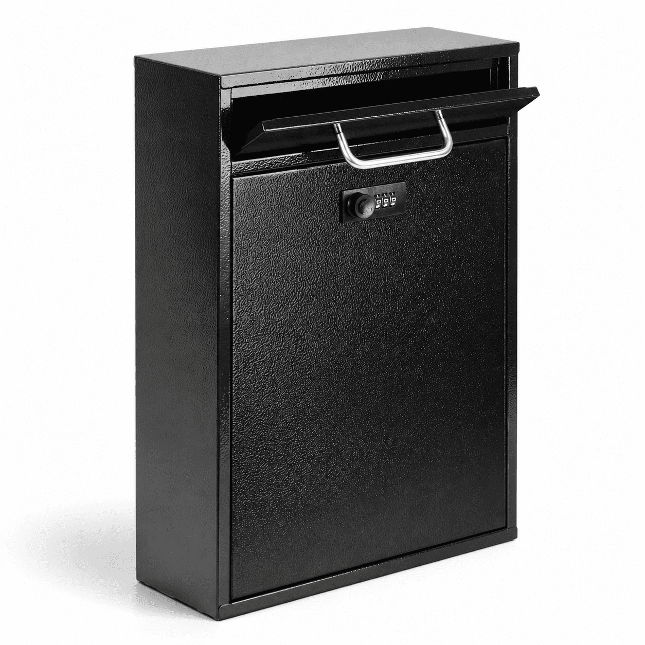 Wall Mount Black-04 Large Lockable Mailbox for Outdoor Home Office Use