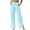 ☪281-Blue, variant on Women's Loose Wide Leg Pants Side Slit High Waist Straight Linen Casual Long Pants - Relaxed Trousers for Office and Travel, Pants for Women
