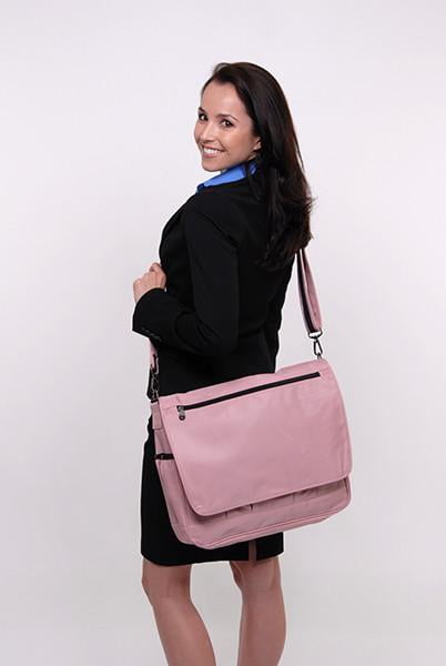 pink laptop messenger bag