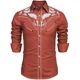 thumbnail image 1 of Camisa estampada estilo occidental con estampado de flores, ropa de calle de manga larga con botones, ropa deportiva y de moda, ropa de calle, 1 of 6