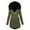 Green, variant on Winter Coats for Women Winter Solid Color Button Closure Pouch Pocket Full Closure Fill Jacket Long Pile Lined Mid Length Hooded RD1,S
