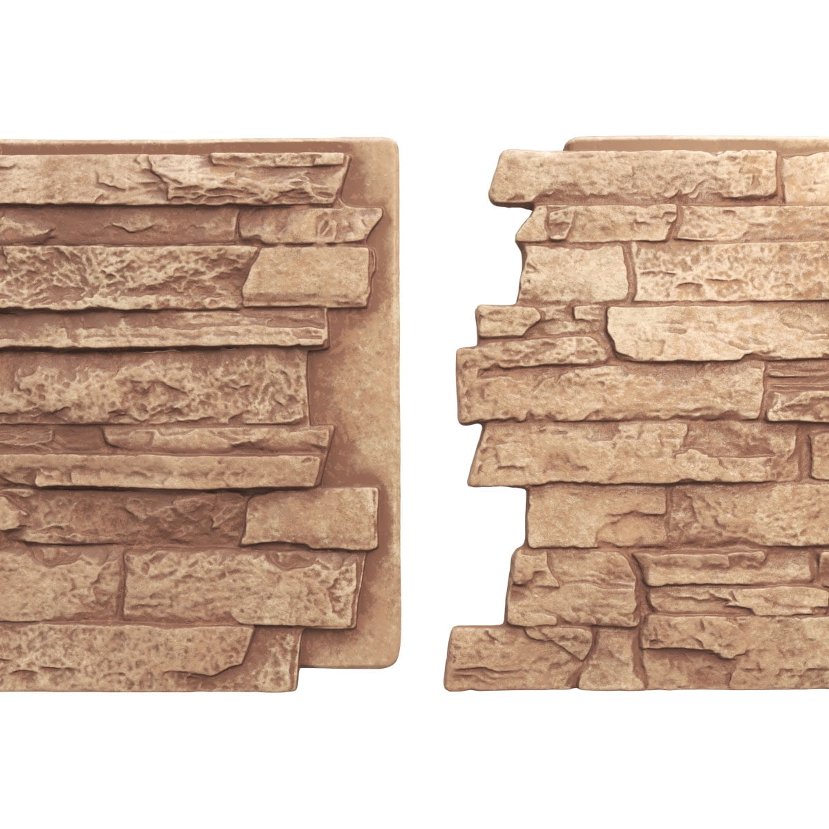 Ekena Millwork 49"W x 25 1/2"H x 1 1/4"D Acadia Ledge Stacked Stone, StoneWall Faux Stone Siding Panel, Wheat Field