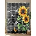 thumbnail image 4 of Fsddascl Yellow Sunflower Shower Curtain Set - Extra Long 72" x 96" Bathtub Curtain with 12 Hooks, Butterfly Sunshine Black Farmhouse Wood Waterproof Fabric Stall Shower Curtains for Bathroom, 4 of 6