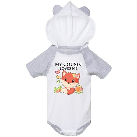 

Inktastic My Cousin Loves Me- little fox Gift Baby Boy or Baby Girl Bodysuit