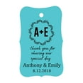thumbnail image 1 of 100 PCS Thank You for sharing our special day Custom Made Hang Tags Personalized Wedding Favor Gift Paper Tags, 1 of 1