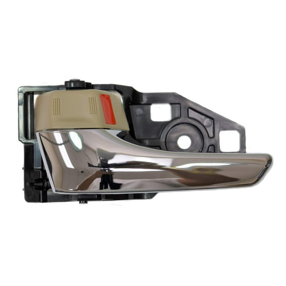 PT Auto Warehouse TO-2010MB-LH - Inner Interior Inside Door Handle, Chrome Lever with Brown (Ivory) Knob - Driver Side Fits select: 2009-2015 TOYOTA VENZA