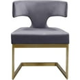 thumbnail image 4 of Meridian Furniture Alexandra Gray Velvet Dining Chair, 4 of 8