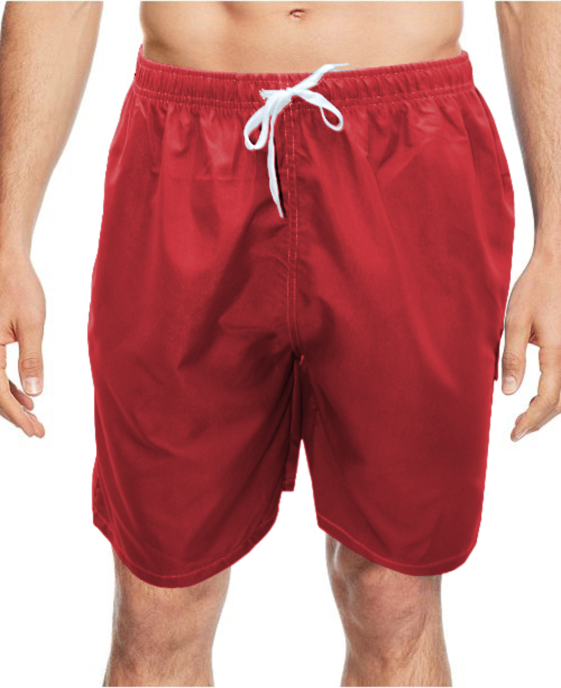 Quick Dry Swim Trunks, Red, XXL 