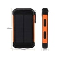 thumbnail image 2 of Solar-Charger-Power-Bank - Cargador portátil, paquete de batería externa Carga Linterna súper brillante incorporada Carga del panel solar (naranja), 2 of 5