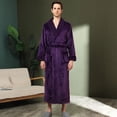 thumbnail image 1 of Otoño Invierno Coral polar de doble cara de felpa de longitud extendida ropa de dormir gruesa hombres mujeres Albornoz cálido acogedor ropa de hogar, 1 of 5