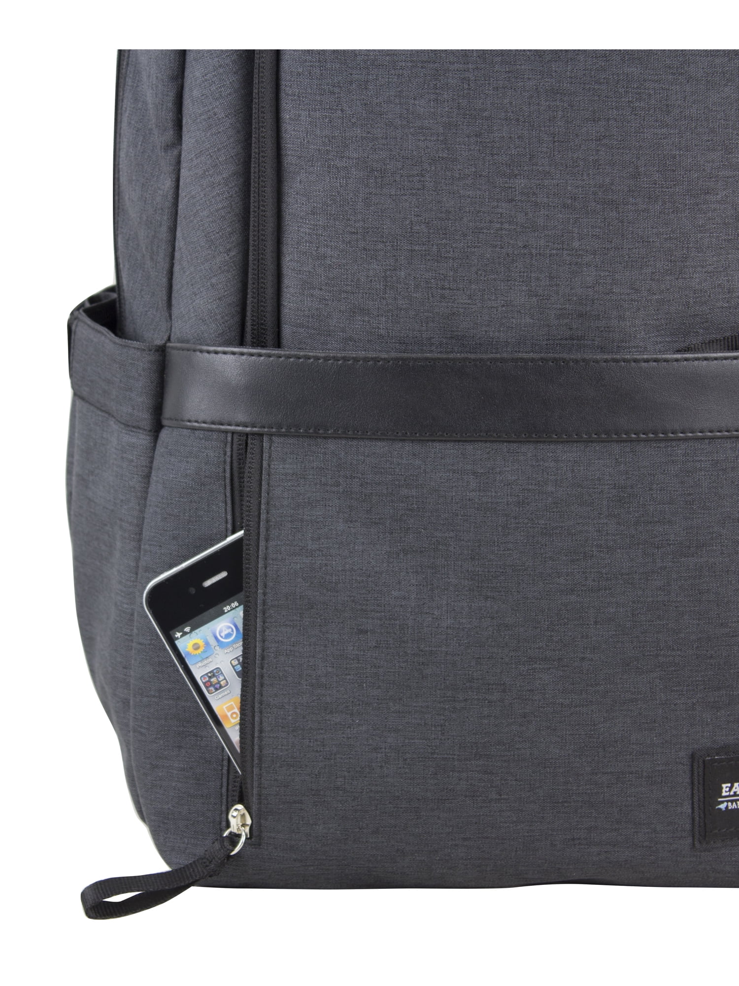 Eastsport Large Capacity Weekender Tech Backpack Diaper Bag with Changing Pad, Dark Grey