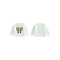 thumbnail image 2 of Rovasas Toddler Baby Girl Fall Sweater Bow Football Embroidered Crew Neck Long Sleeve Knit Tops, 2 of 9