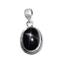 Black Star Gemstone 925 Sterling Silver Pendant Jewelry Gift for Women