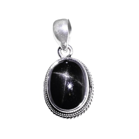 Black Star Gemstone 925 Sterling Silver Pendant Jewelry Gift for Women