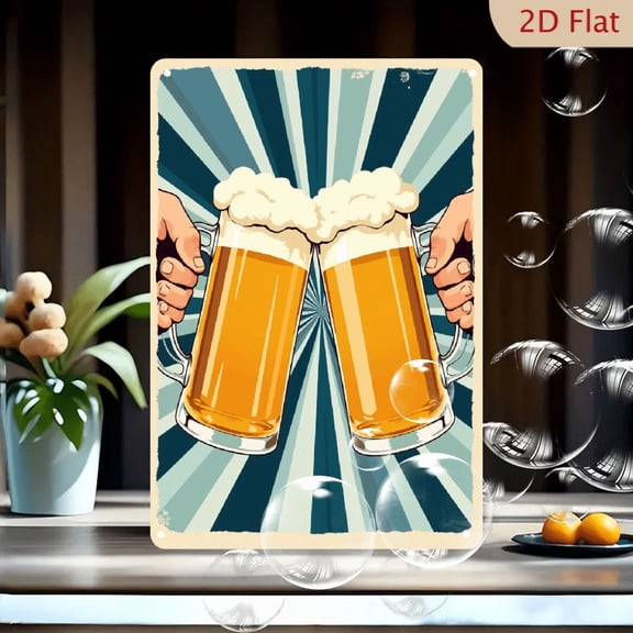 Beer Metal Sign Bar Tin Sign Vintage Art Sign Retro Metal Poster Funny Tin Sign for Bars Pub Playroom Wall Decoration 12x8in