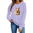 thumbnail image 2 of Zxlsdmn Womens Long Sleeve Sweatshirts Comfy Crew Neck Pullover Tops Trendy Graphic Sweatshirt Casual Drop Shoulder Fall Winter Sweat Shirts M, 2 of 5