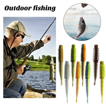 Tnobhg 10Pcs Soft Baits Bright Color Flexible Strong Buoyancy Bite Resistant Floating Water Simulation Worm Lures Fishing Accessories