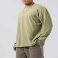 thumbnail image 4 of Hauts à Col Rond Coupe Ample pour Hommes Couleur Unie pour Printemps, 4 of 6