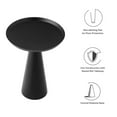 thumbnail image 5 of Modway Maren Round Iron Metal Side Table with Conical Pedestal Base in Black, 5 of 10