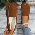 thumbnail image 4 of Brown Women'S Warm Slip-On Shoes With Soft Sole And Relaxed Fit For Home And Travel, 4 of 9
