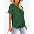 thumbnail image 6 of Women's V Neck Oversized T-Shirts Summer Short Sleeve Shirts Loose Casual Tops Tee, 6 of 6