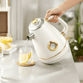 thumbnail image 6 of HIBIBUD 2026 New Retro Electric Kettle - 1.7 Liters / 57.5 Ounces Tea Kettle with Thermometer,All Stainless Steel,1200 Watts Fast Boiling,Bpa-Free,Cordless,Automatic Shut Off - Pearl White, 6 of 7