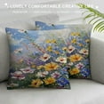 thumbnail image 3 of JEUXUS Short Plush Pillowcase Daisy Colorful Floral Pictures Spring Purple White, 3 of 5