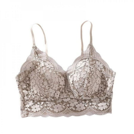 

Lace Bralettes for Women Padded Lace Bandeau Bra Cami Bra