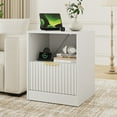 thumbnail image 4 of YouTrend Nightstand Set of 2 for Bedroom, Modern Bedside Table End Table with Storage Drawer & Open Shelf, Wooden Storage Cabinet for Living Room, White, 4 of 10