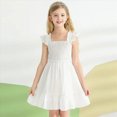 thumbnail image 2 of NOLDARES Girl's Dresses Cute Print Short Sleeve Casual Sundress for Girls 4-10 Years(White,18-24 Months), 2 of 4