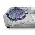 thumbnail image 2 of Vintage Nautical Tattoo Soft Flannel Fleece Throw Blanket, Sailor Watercolor Anchor Pattern, Cozy Plush for Indoor and Outdoor Use, 70" x 90", Indigo Pale Seafoam, by Ambesonne, 2 of 5