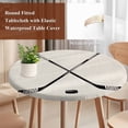 thumbnail image 4 of Beige Round Tablecloth, Fitted Table Cover with Elastic for 55"-60" Round Tables, Simple Gradient Ice Hockey Funny Sport Game Art Table Cloth Outdoor Indoor Dinning Party Waterproof Tablecloths, 4 of 7