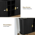 thumbnail image 5 of HLR 47.2" W Fluted Sideboard Buffet Cabinet with Storage, Mid-Century Console Table Credenza with Tambour Doors, Black, 5 of 11