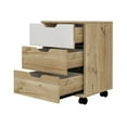 thumbnail image 3 of RST Brands Lindon MDF 3-Drawer Filing Cabinet in Oak and White Veneer, 3 of 6