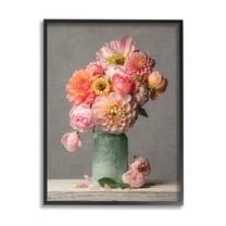 Stupell Industries Mixed Pink Dahlia Bouquet Botanical & Floral Photography Black Framed Art Print Wall Art