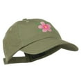 thumbnail image 5 of Single Flower Embroidered Low Profile Pet Spun Washed Cap - Olive OSFM, 5 of 5