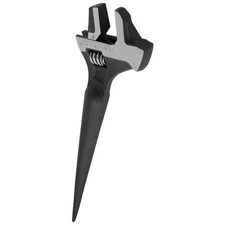 

drixet heavy duty 16 adjustable construction multi-spud wrench - iron workers tapered socket wrench - 3-in-1 tool: pipe wrench hammer spud handle.