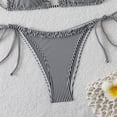 thumbnail image 5 of Glisme Black Bikini Sets For Women Striped Bikini Plunging Triangle Top And Tied Back Bottoms For Swimwear For Swimming Lessons, 5 of 6