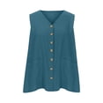 thumbnail image 2 of mfyjkho Tops Para Mujer, Blusa Holgada Con Cuello En V Y Botones Lisos Para Mujer Tops Para Mujer M, 2 of 4