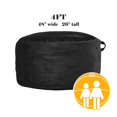 thumbnail image 2 of Puf Codi de 4 pies con relleno de espuma viscoelástica negra con funda, 2 of 7