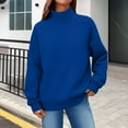 thumbnail image 2 of MESSUEN Mock Neck Sweatshirt Winter Sweatshirts for Women Long Sweaters for Women Top Long Sleeve Women Sweatshirts Long Sleeve Shirts for Women Casual Cute Sweatshirts for Women Blue XL, 2 of 5