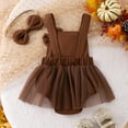 thumbnail image 5 of Douhoow Baby Girls Pumpkin Romper Sleeveless Tutu Turkey Jumpsuits Infant Halloween Bodysuit with Headband, 5 of 9